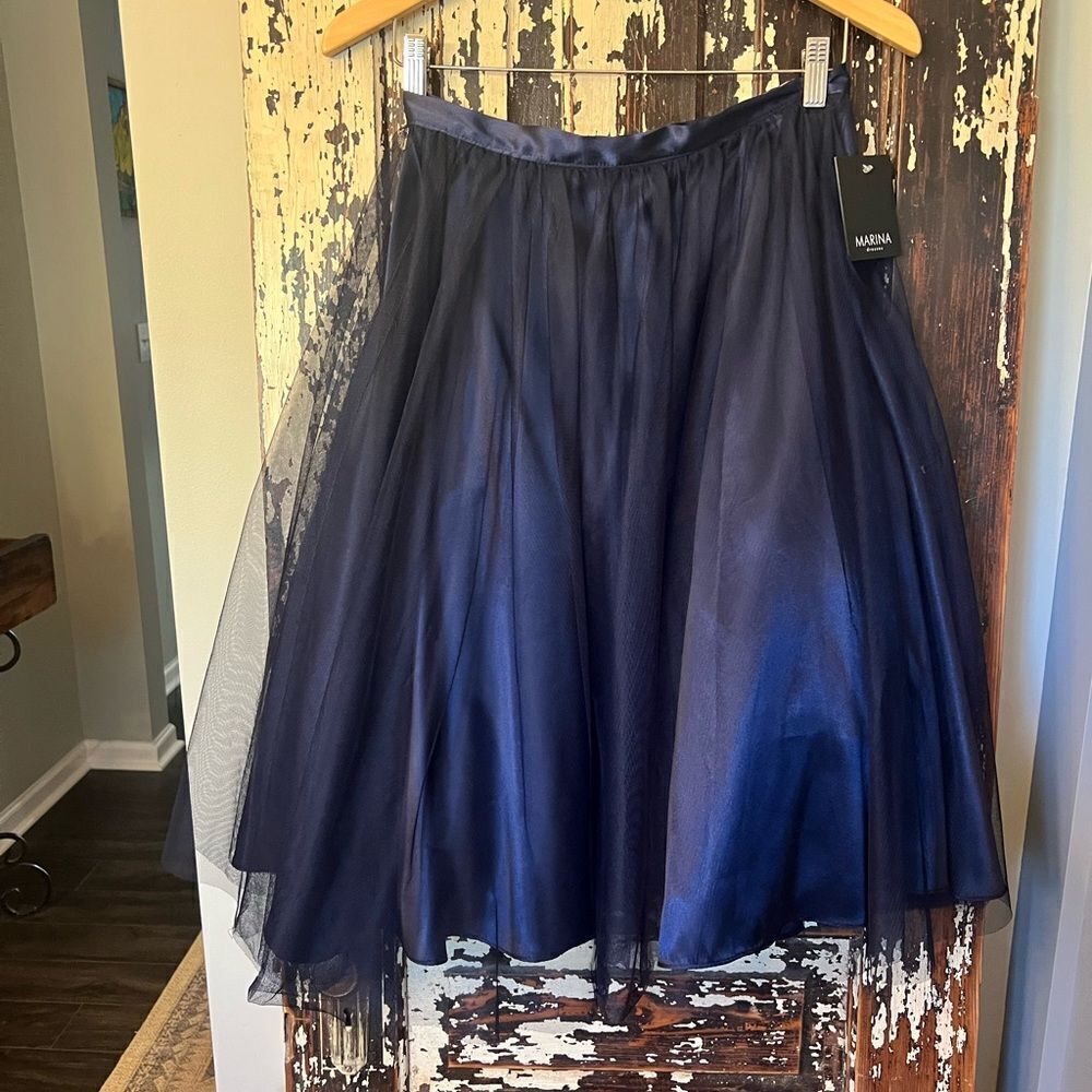 NWT Marina Navy Blue Tulle Skirt. Women’s size small